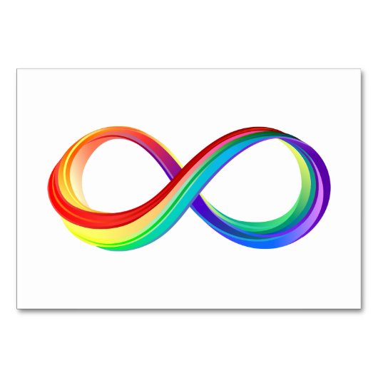 Layered Rainbow Infinity Symbol Tischnummer (Vorderseite)