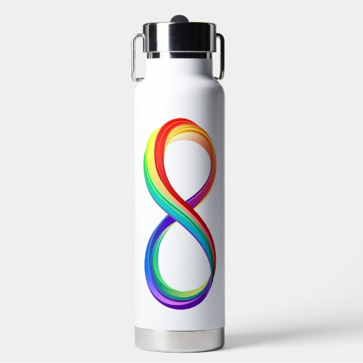 Layered Rainbow Infinity Symbol Trinkflasche (Vorderseite)