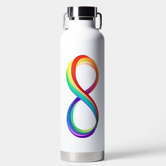 Layered Rainbow Infinity Symbol Trinkflasche (Vorderseite)
