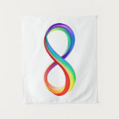Layered Rainbow Infinity Symbol Wandteppich (Vorderseite)
