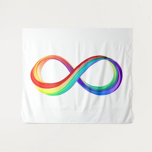Layered Rainbow Infinity Symbol Wandteppich (Vorderseite (Horizontal))