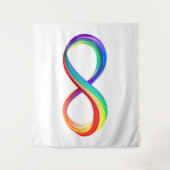 Layered Rainbow Infinity Symbol Wandteppich (Vorderseite)