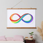 Layered Rainbow Infinity Symbol Wandteppich Mit Holzrahmen (Schlafzimmer)