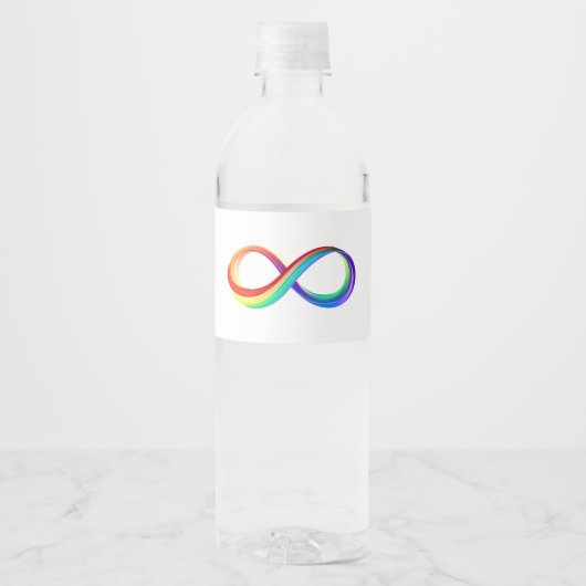 Layered Rainbow Infinity Symbol Wasserflaschenetikett (Vorderseite)