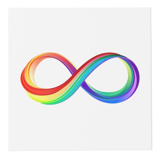Layered Rainbow Infinity Symbol Würfel (Rechts)