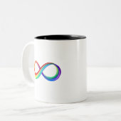 Layered Rainbow Infinity Symbol Zweifarbige Tasse (Vorderseite Links)