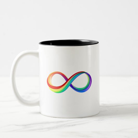 Layered Rainbow Infinity Symbol Zweifarbige Tasse (Links)