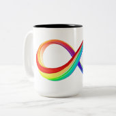 Layered Rainbow Infinity Symbol Zweifarbige Tasse (Vorderseite Links)