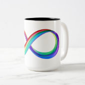 Layered Rainbow Infinity Symbol Zweifarbige Tasse (VorderseiteRechts)