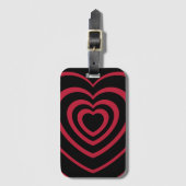 Layered Red & Black Heart Ästhetik Gepäckanhänger (Vorderseite Vertikal)