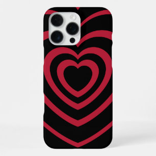 Layered Red & Black Heart Ästhetik iPhone 16 Pro Max Hülle