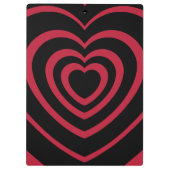 Layered Red & Black Heart Ästhetik Klemmbrett (Rückseite)