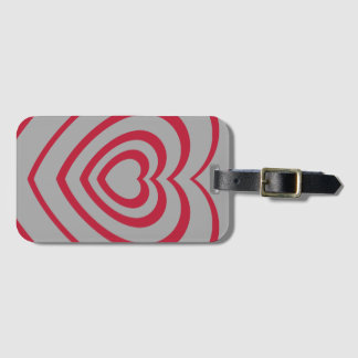 Layered Red & Gray Heart Ästhetik Gepäckanhänger