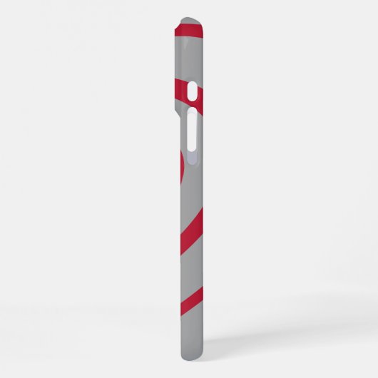 Layered Red & Gray Heart Ästhetik iPhone Hülle (Linke Seite)