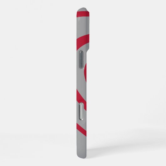 Layered Red & Gray Heart Ästhetik iPhone Hülle (Rechte Seite)