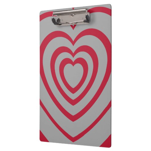 Layered Red & Gray Heart Ästhetik Klemmbrett (Links)
