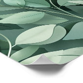 Layered Sage Botanical Leaf Pattern Wall Art Poster (Ecke)