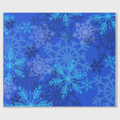 Layered Schneeflocken auf blau Geschenkpapier (Flach)
