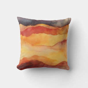 Layered Sunset Watercolor Kissen