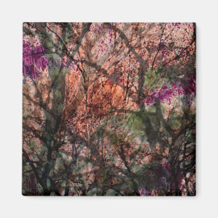 Layered Trees at Sunset Magnet