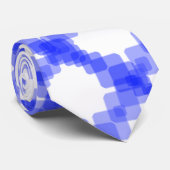 Layered True Blue Squared On White Pattern         Krawatte (Gerollt)