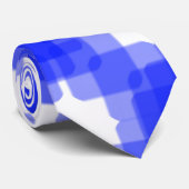 Layered True Blue Squared On White Pattern         Krawatte (Gerollt)