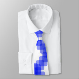 Layered True Blue Squared On White Pattern Krawatte