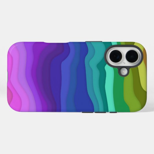 Layered Waves iPhone Case | Colorful (Rückseite (Horizontal))
