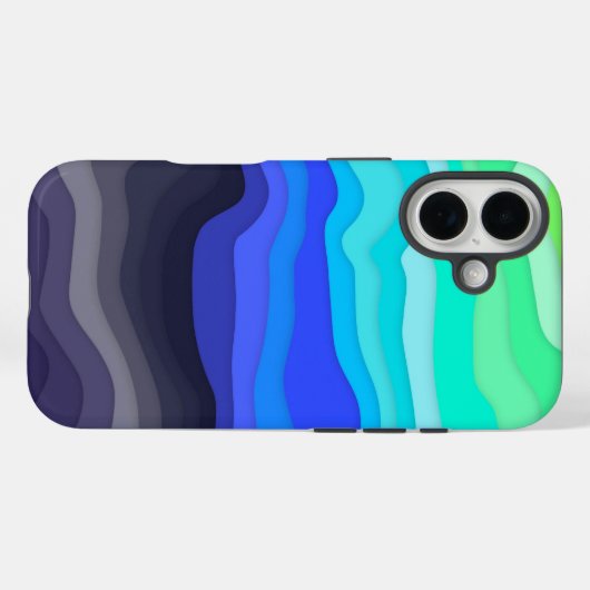 Layered Waves iPhone Case | Dark Galaxy (Rückseite (Horizontal))
