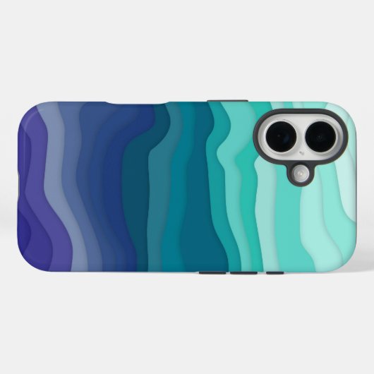 Layered Waves iPhone Case | Ocean Breeze (Rückseite (Horizontal))