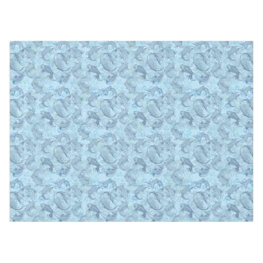 Layering Fisches Muster 02.Dunkelblau.b L Blau BG Tischdecke (Vorderseite (Horizontal))