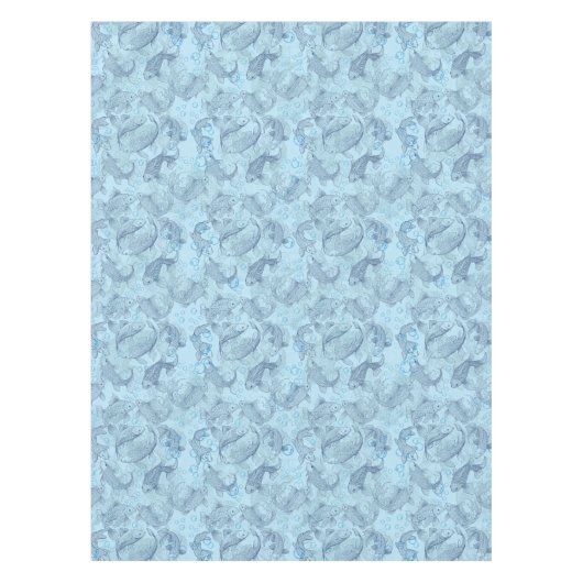 Layering Fisches Muster 02.Dunkelblau.b L Blau BG Tischdecke (Vorderseite)