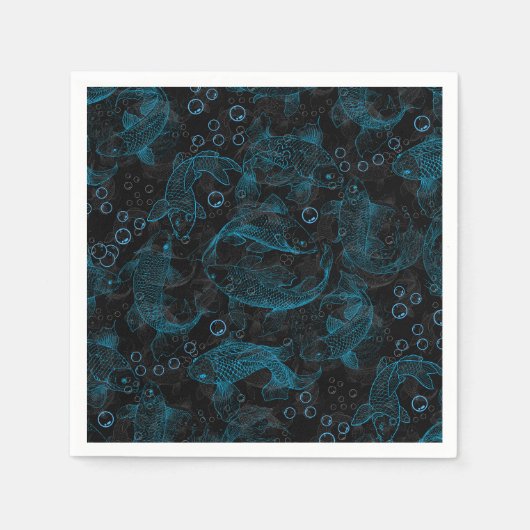 Layering Fishing-Muster 01.blue.b Serviette (Vorderseite)