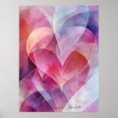 Layers of Love - Abstract Pink Hearts Poster (Vorne)