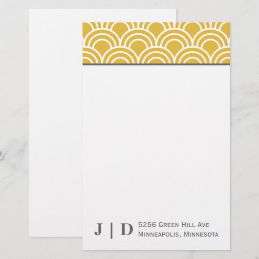 Layerte Scallops Briefpapier (Vorne/Hinten)