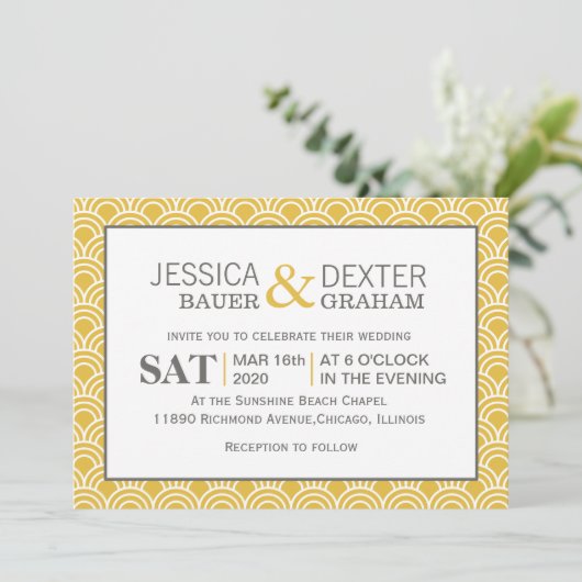 Layerte Scallops Einladung (Stehend Vorderseite)