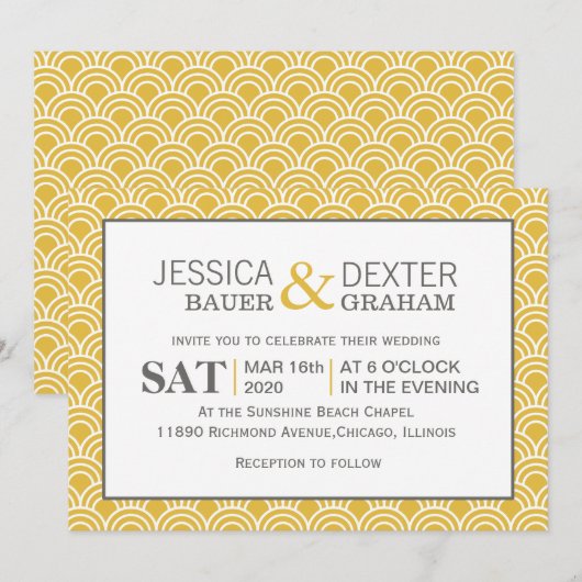 Layerte Scallops Einladung (Vorne/Hinten)