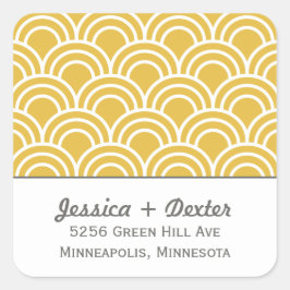 Layerte Scallops Quadratischer Aufkleber