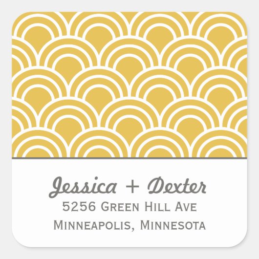 Layerte Scallops Quadratischer Aufkleber (Vorderseite)