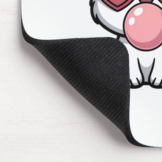 layful Kawaii Rabbit with Bubblegum Bubble Mousepad (Ecke)