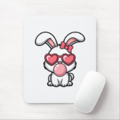 layful Kawaii Rabbit with Bubblegum Bubble Mousepad (Mit Mouse)