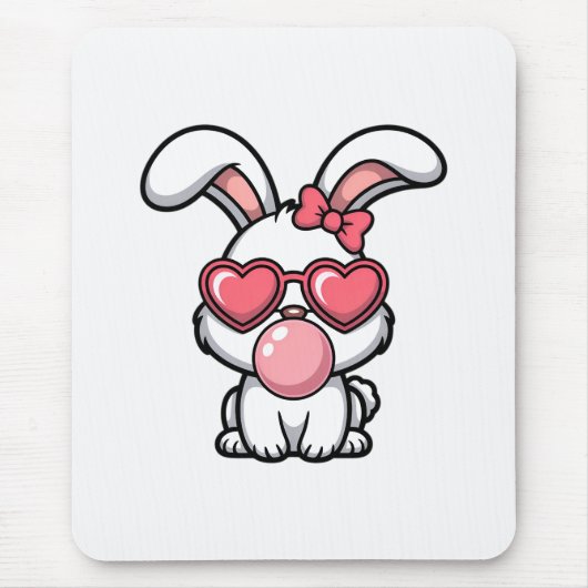 layful Kawaii Rabbit with Bubblegum Bubble Mousepad (Vorne)