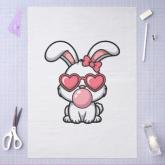 layful Kawaii Rabbit with Bubblegum Bubble Seidenpapier