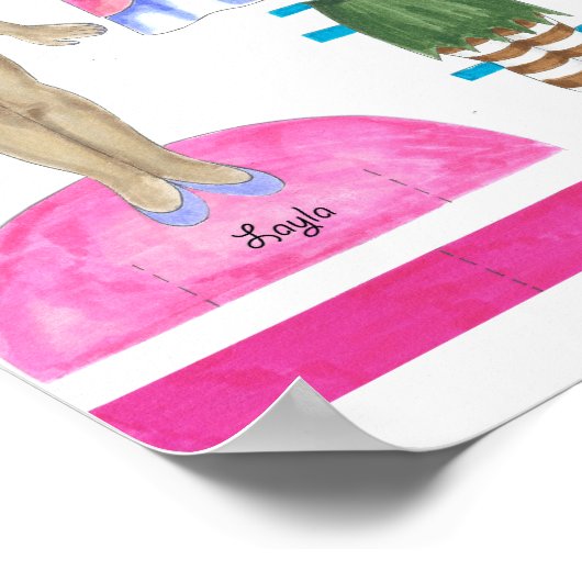 Layla Fantasy Hero Paper Doll - Play oder Display Poster (Ecke)