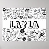 "LAYLA"-Kontur-Design Poster (Vorne)