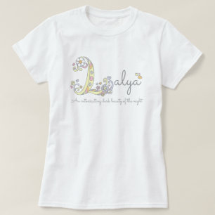 Layla Mädchen Namensbedeutenl Monogrammherzen T-Shirt