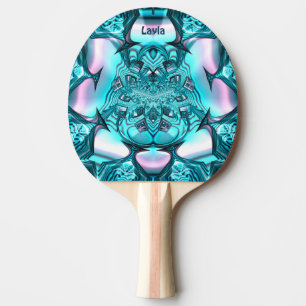 LAYLA ~ MARSHMALLOWS ~ Pink Blue Fraktal ~ Tischtennis Schläger