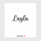 Layla Name - Handgeschriebene Kalligrafie Aufkleber (Blatt)