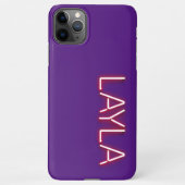 Layla Name in leuchtenden Neonbeleuchtung Neuheit iPhone Hülle (Rückseite)