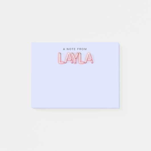 Layla Name in leuchtenden Neonbeleuchtung Neuheit Post-it Klebezettel (Vorderseite)